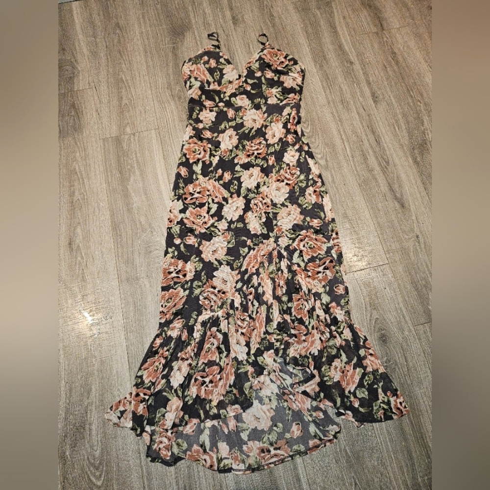 VICI floral rose print maxi dress Large